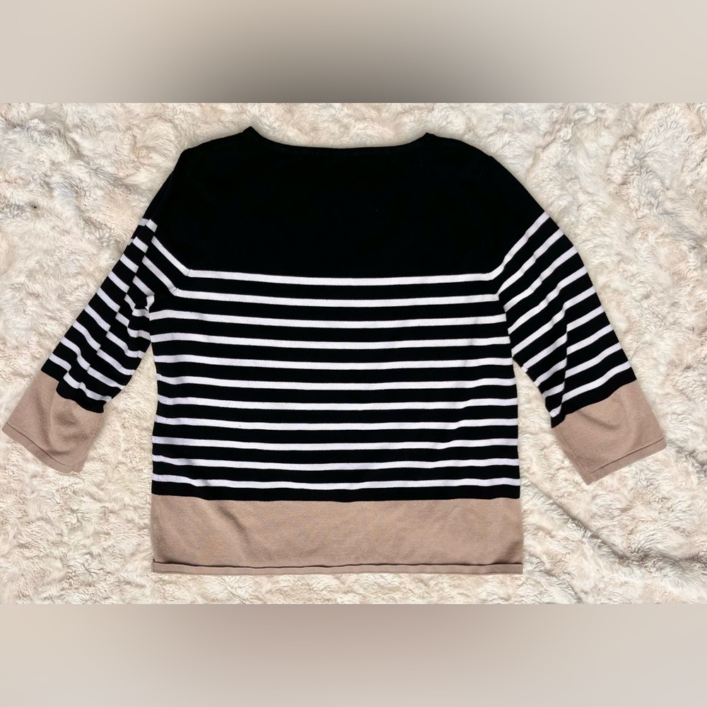 Color lock Sweater with Stripes